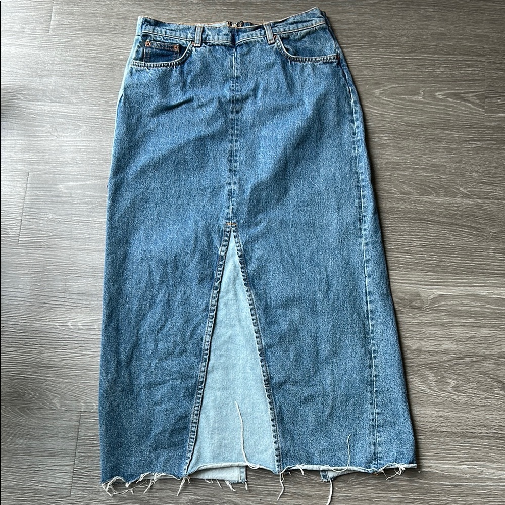 Zara Premium Denim 90’s Patchwork Maxi Skirt